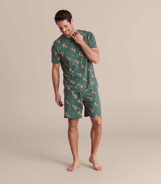 Mens Family Matching Christmas Reindeer Cotton Pyjama Set