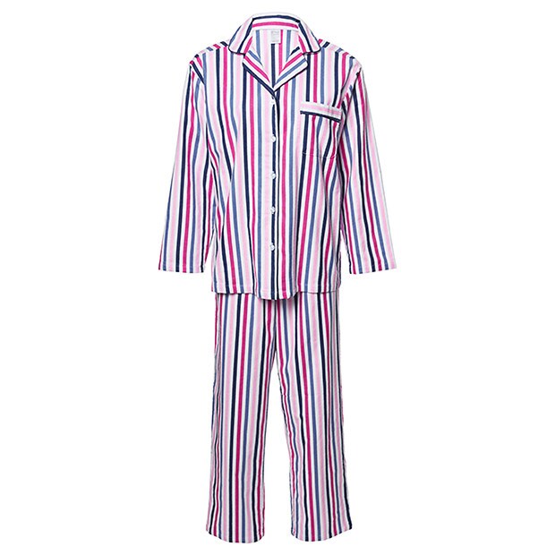 Flannelette Pyjama Set - Pink Stripes