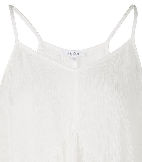 Lily Loves Frill Cami - Cream