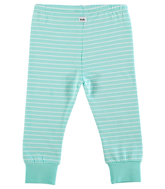 Stripe Print Pants - Light Green 2 of 3