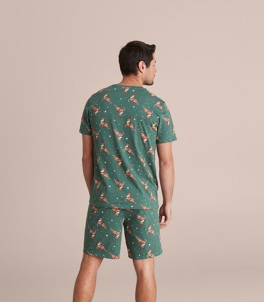 Mens Family Matching Christmas Reindeer Cotton Pyjama Set
