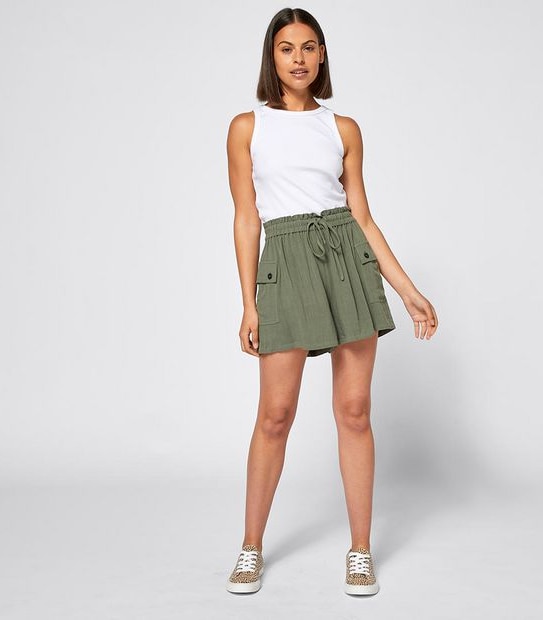 Lily Loves Linen Blend Utility Shorts