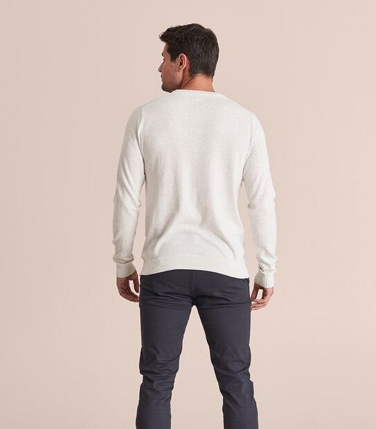 Linen Blend Knit Crew Neck Jumper