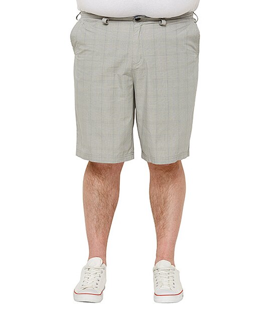 Men's Mr Big Classic Chino Shorts - Light Grey Check