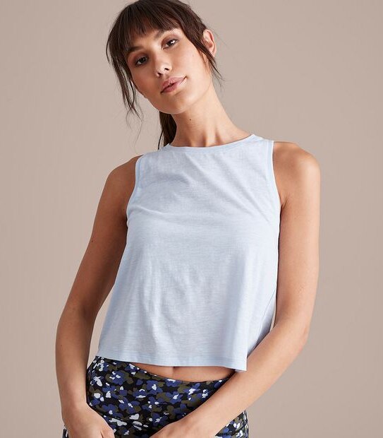 Active Cropped Muscle Tank Top