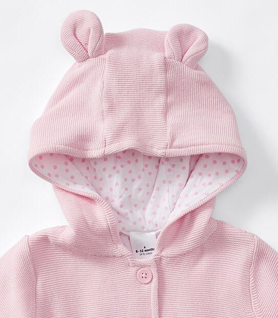 Baby Fine Knit Cardigan With Ears