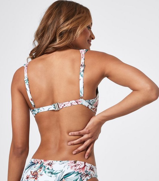 Tropical Ladder Trim Triangle Underwire Bikini Swim Top