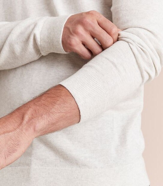 Linen Blend Knit Crew Neck Jumper