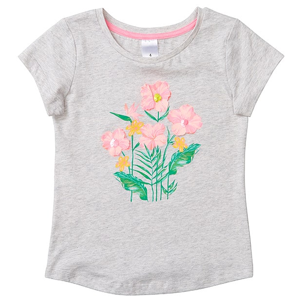 Girls' Short Sleeve Flower Applique TShirt Target Australia