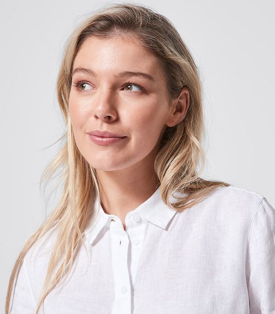 European Linen Long Sleeve Shirt - True White