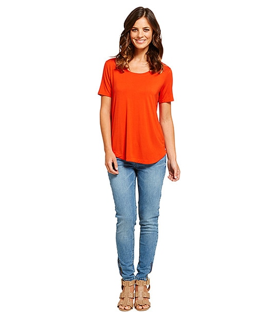 Bamboo T-Shirt - Fiesta Red 2 of 5
