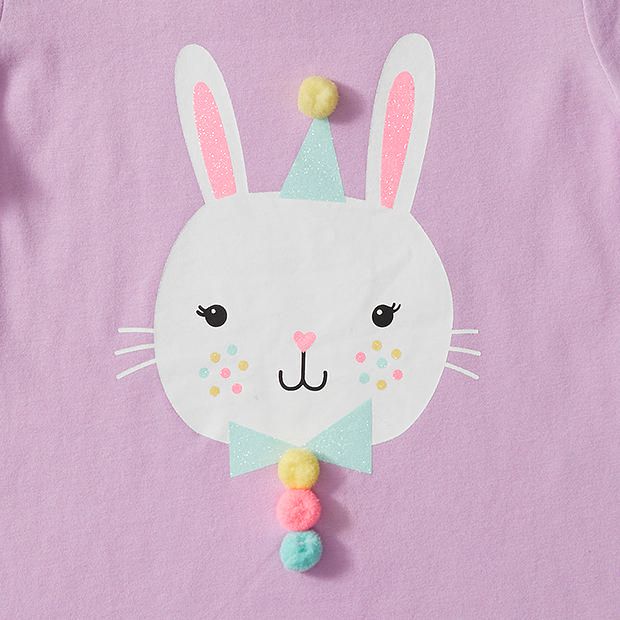 【DEARMINE】Heart Rabbit Printing Short Sleeves Women T Shirt Bunny Heartbeat Rabbit Print Tshirt Women