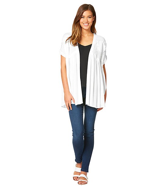Lily Loves Embroidered Kimono - White
