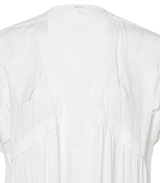 Lily Loves Embroidered Kimono - White
