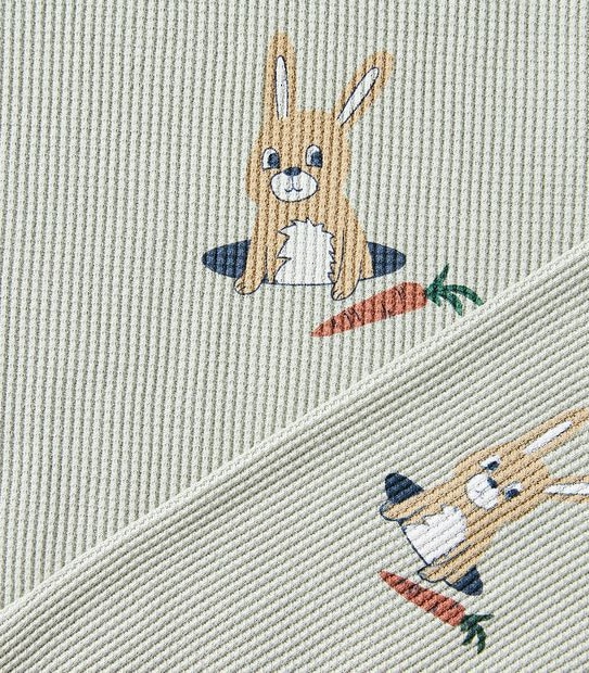 Kids Organic Cotton Waffle Bunny Pyjama Set