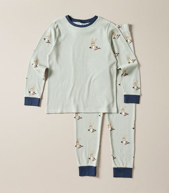Kids Organic Cotton Waffle Bunny Pyjama Set