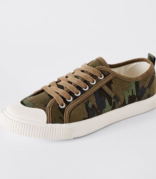 Kids Senior Camouflage Twill Fabric Sneaker