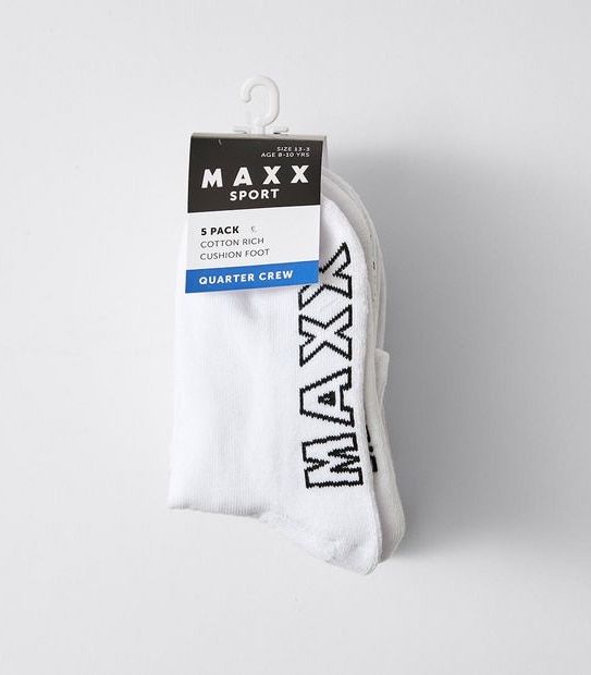 5 Pack Maxx Quarter Crew Sock