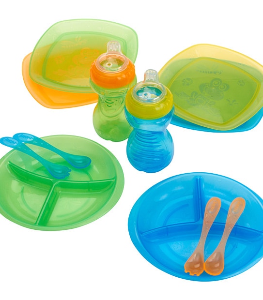 Nuby Fun Feeding Set - Blue/Green