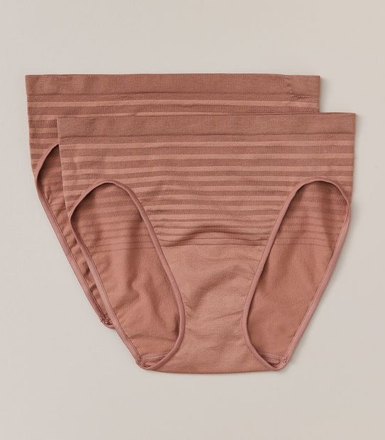 2 Pack Matte and Shine Seamfree High Cut Briefs