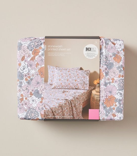 Stonewash Printed Sheet Set - Farah Floral