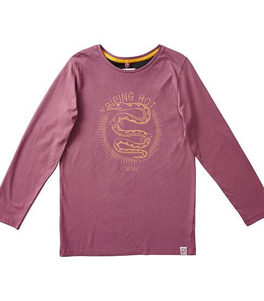 Piping Hot Long Sleeve Snake Print T-Shirt