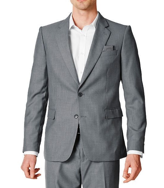 Tailored Cross Hatch Slim Fit Suit Jacket
