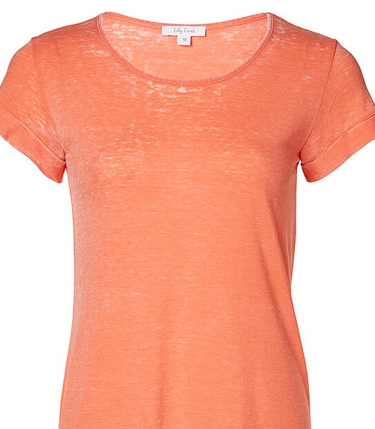 Lily Loves Burnout T-Shirt Dress - Coral