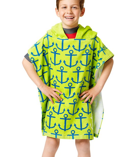 Cotton Velour Poncho Towel - Anchor