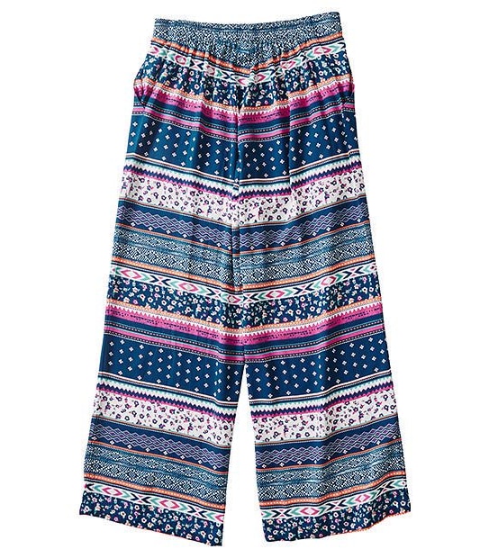 Wide Leg Folk Print Pants