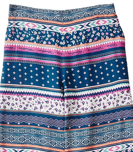 Wide Leg Folk Print Pants