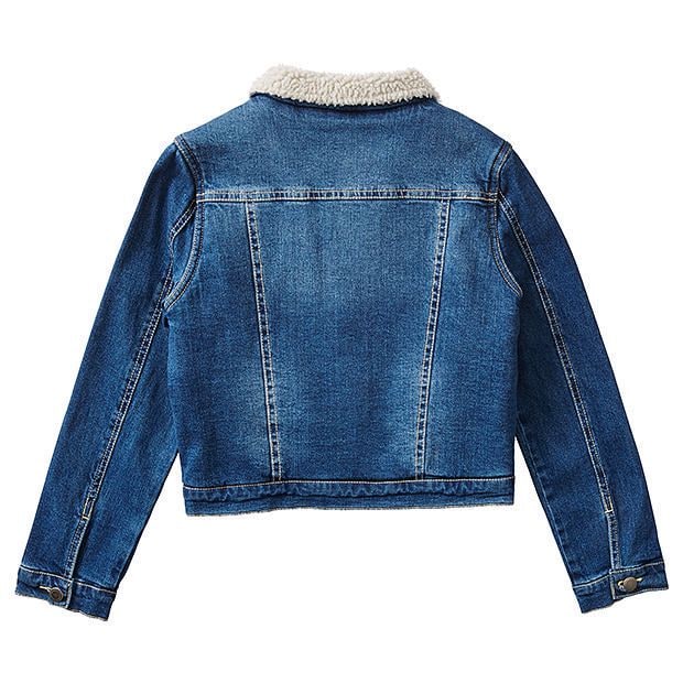 Denim Sherpa Lined Trucker Jacket 