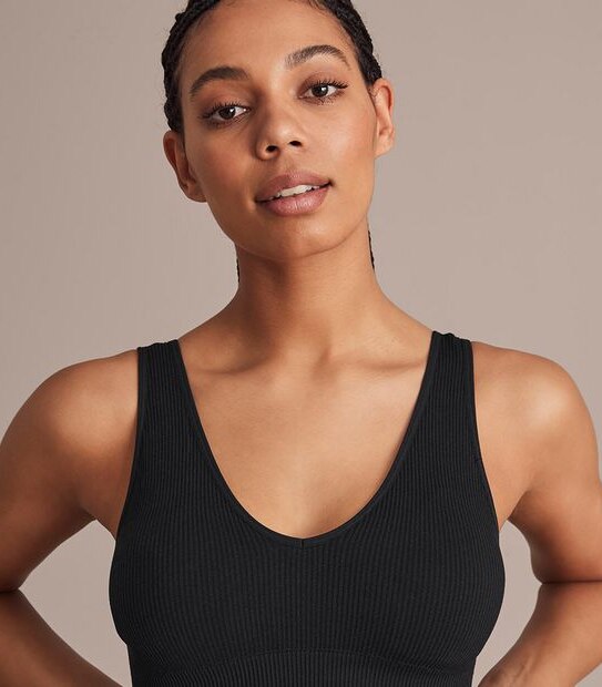 Lily Loves Plunge Rib Crop Top; Style: LCT28048