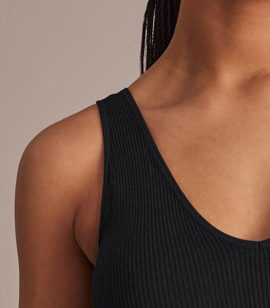 Lily Loves Plunge Rib Crop Top; Style: LCT28048