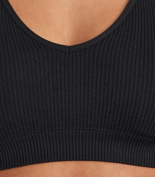 Lily Loves Plunge Rib Crop Top; Style: LCT28048
