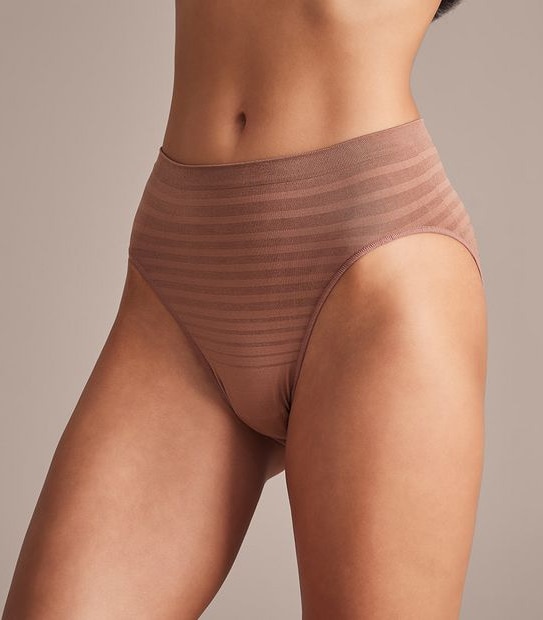 2 Pack Matte and Shine Seamfree High Cut Briefs