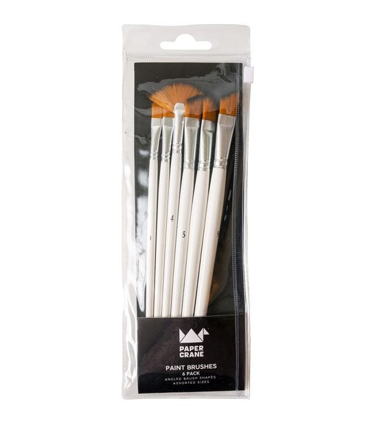 Paper Crane 6 Pack Angled Brushes