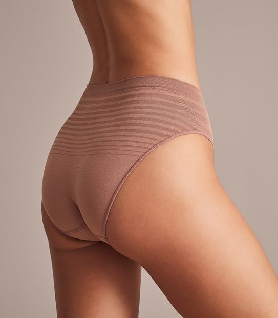 2 Pack Matte and Shine Seamfree High Cut Briefs