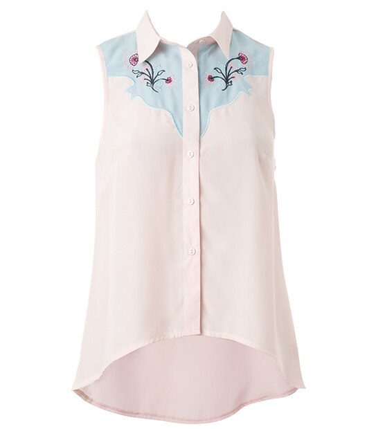 Free Folk Embroidered Western Shirt - Cream