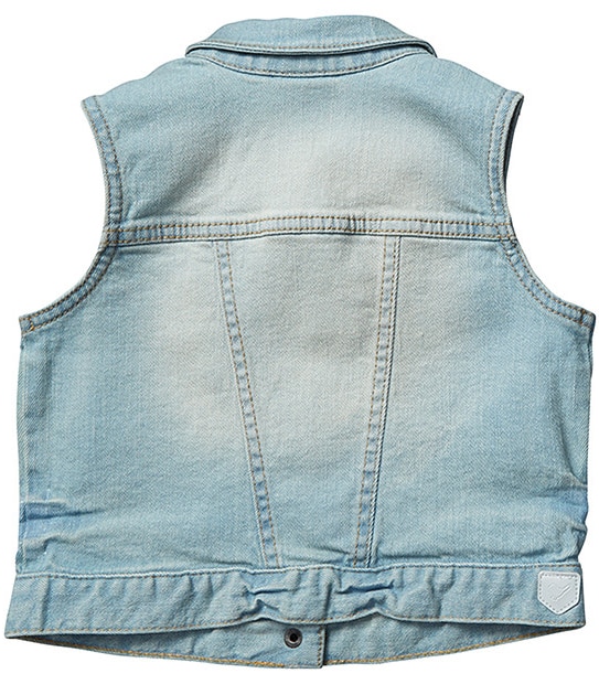 Girls' Mid Wash Denim Vest