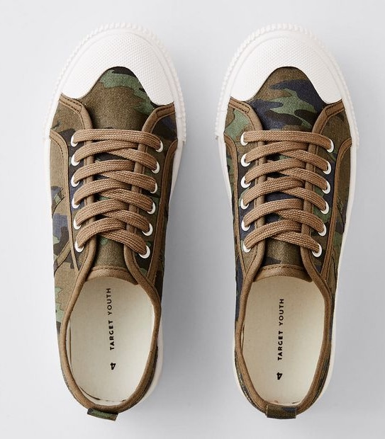 Kids Senior Camouflage Twill Fabric Sneaker
