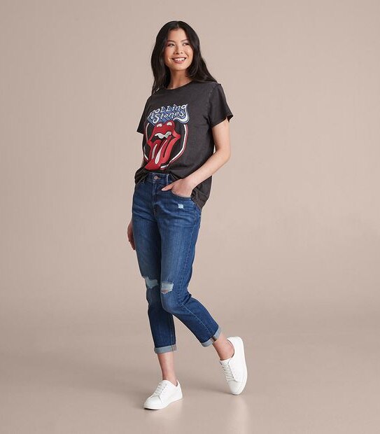 Tash Mid Rise Ankle Length Girlfriend Jeans