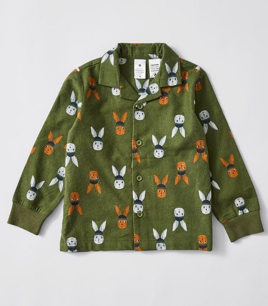 Organic Cotton Flannelette Bunny Pyjama Set