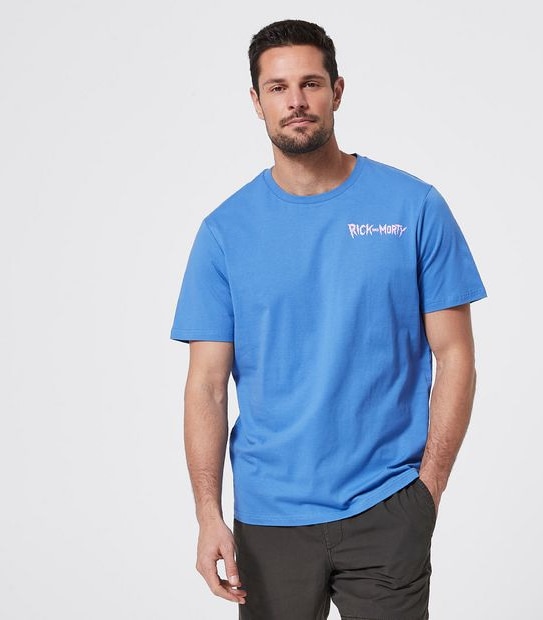 Rick & Morty Licensed Print T-Shirt - Blue