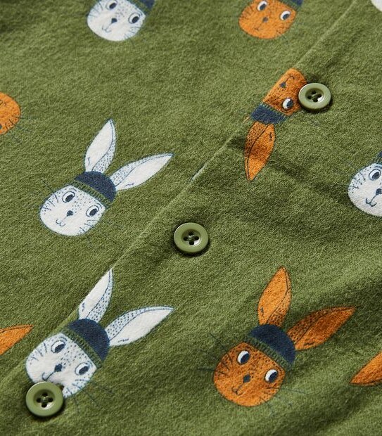 Organic Cotton Flannelette Bunny Pyjama Set