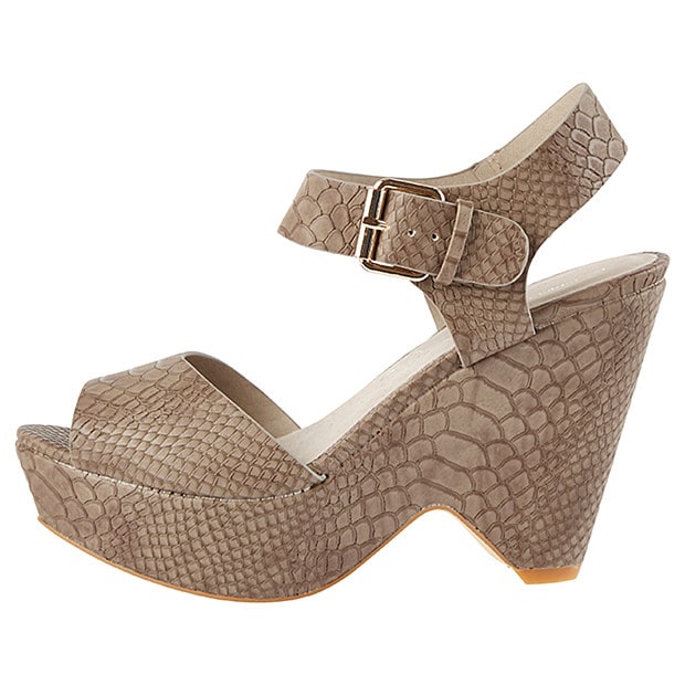 brown peep toe high heels