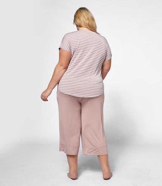 Extended Sizes 7/8 Length Bamboo Culotte Sleep Pants