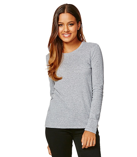 Dannii Minogue Petites Long Sleeve T-Shirt - Light Grey