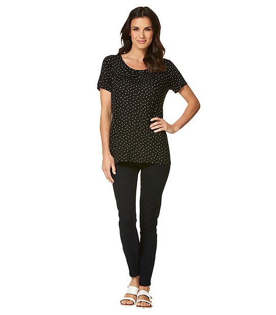 Pleat Front Top - Black Spot 3 of 5