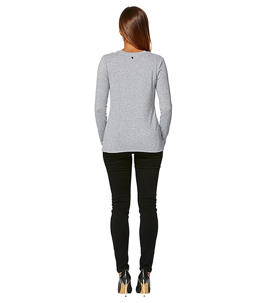 Dannii Minogue Petites Long Sleeve T-Shirt - Light Grey
